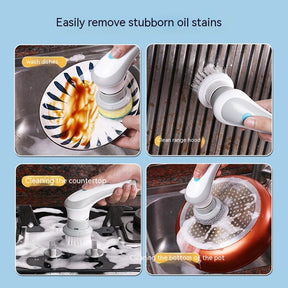 Spin & Shine: 4-in-1 Electric Cleaning Brush - Effortless Sparkle Anywhere!