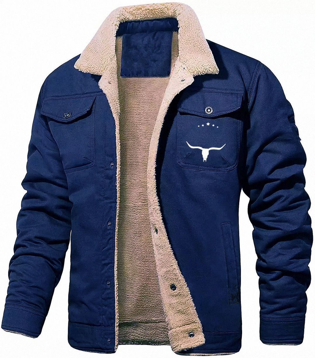 Men's Fleece-lined Cotton Casual Jacket