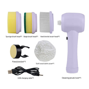 Spin & Shine: 4-in-1 Electric Cleaning Brush - Effortless Sparkle Anywhere!