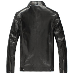 Men's leather leather jacket