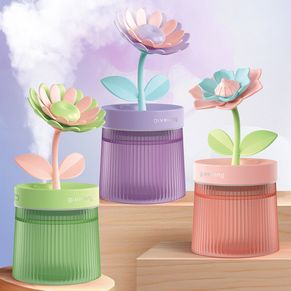 Flower Air Humidifier Small Night Lamp Usb