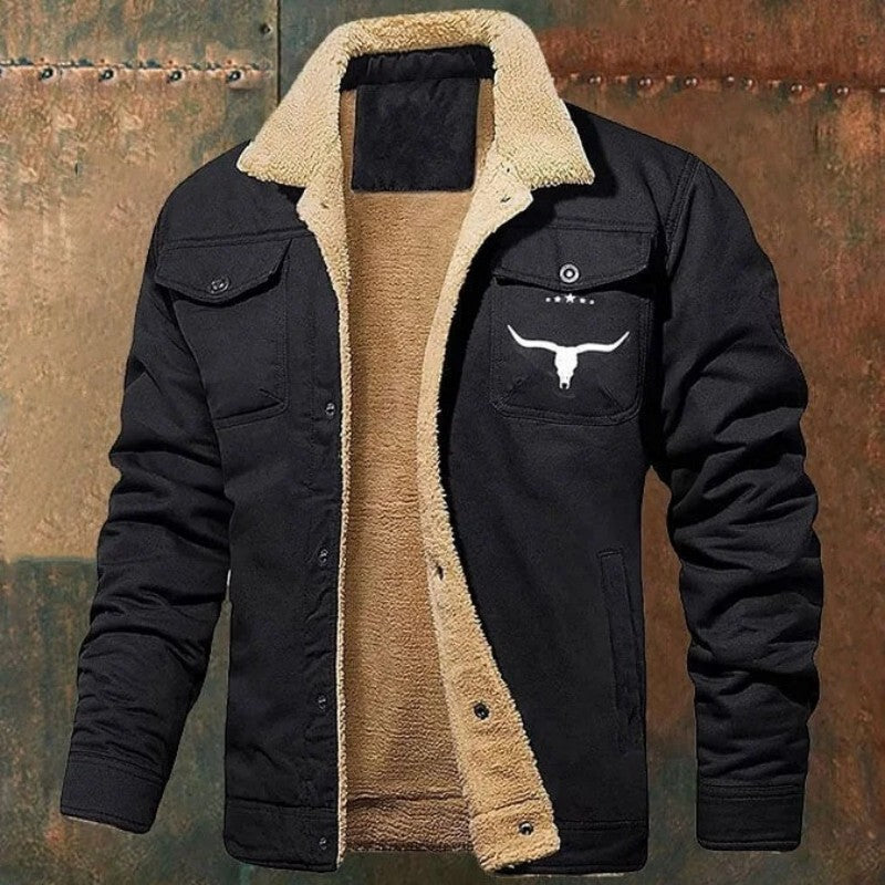 Men's Fleece-lined Cotton Casual Jacket