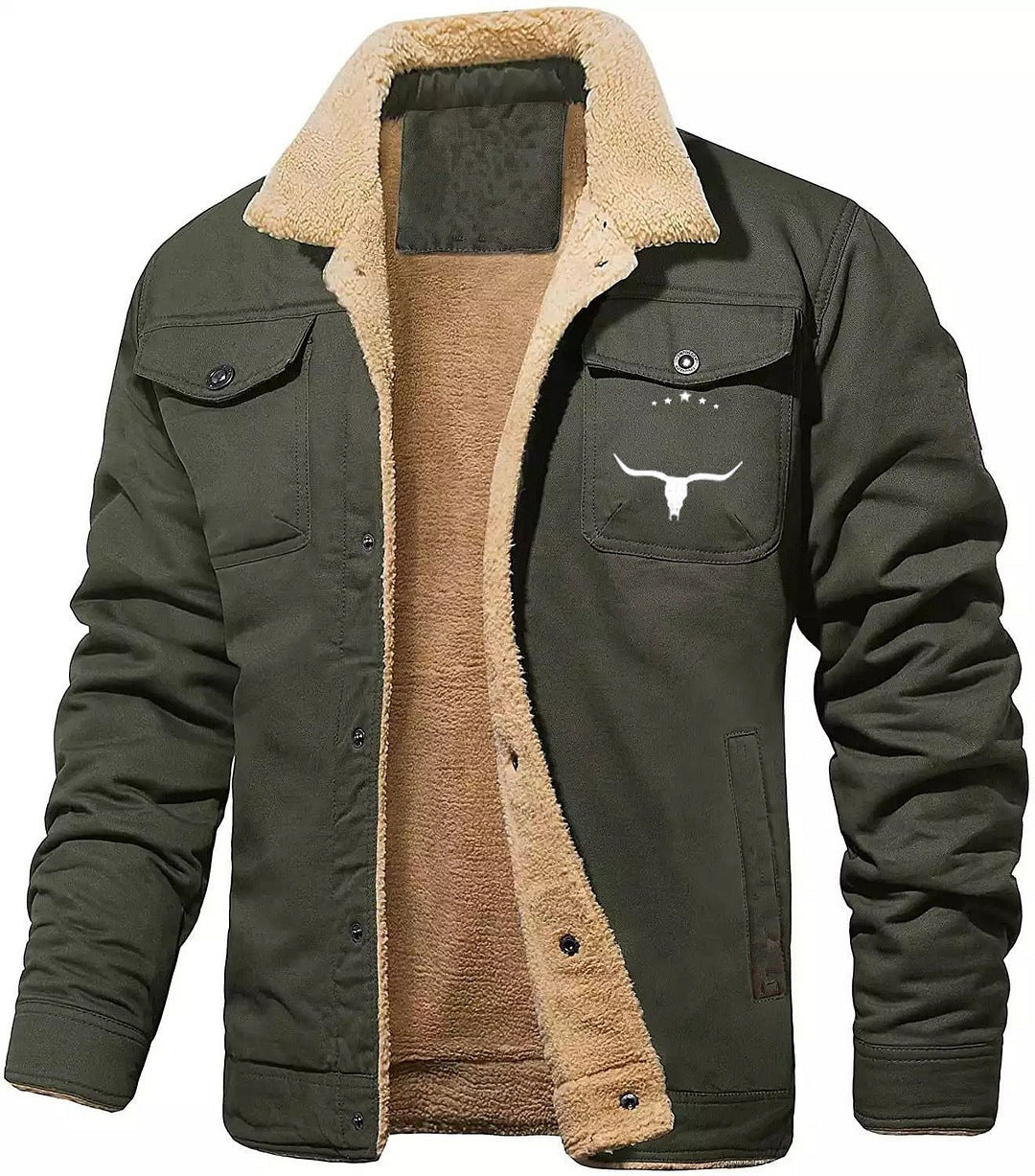 Men's Fleece-lined Cotton Casual Jacket