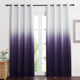 Room Darkening Gradient Curtains 84 Inch Length for Living Room, White & Purple Ombre Privacy Curtains for Patio Office, Thermal Insulated Window Treatment Drapes, 104" Wide Total 2 Pieces